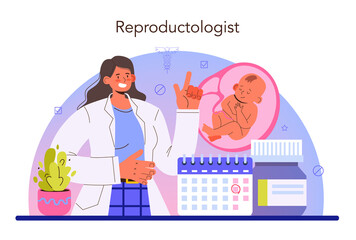Reproductologist and reproductive health. Gynecologist doctor examining woman