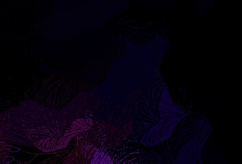 Dark Purple, Pink vector natural artwork with leaves.
