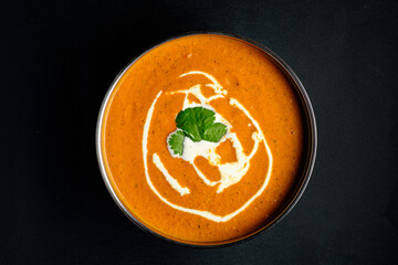 indian soup on the black background