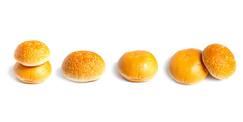 Set of bakery bread  isolated on white background