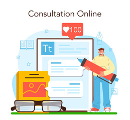 Publisher online service or platform. Editor working on book