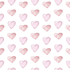 Watercolor st. valentines day seamless pattern