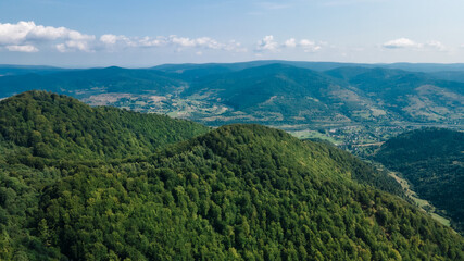Fototapeta premium Mountains forest from a height landscape