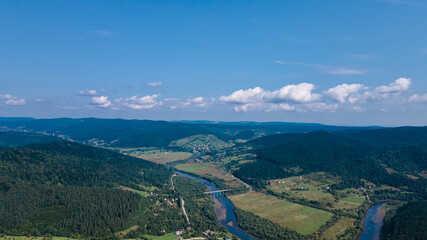 Fototapeta premium Mountains forest from a height landscape