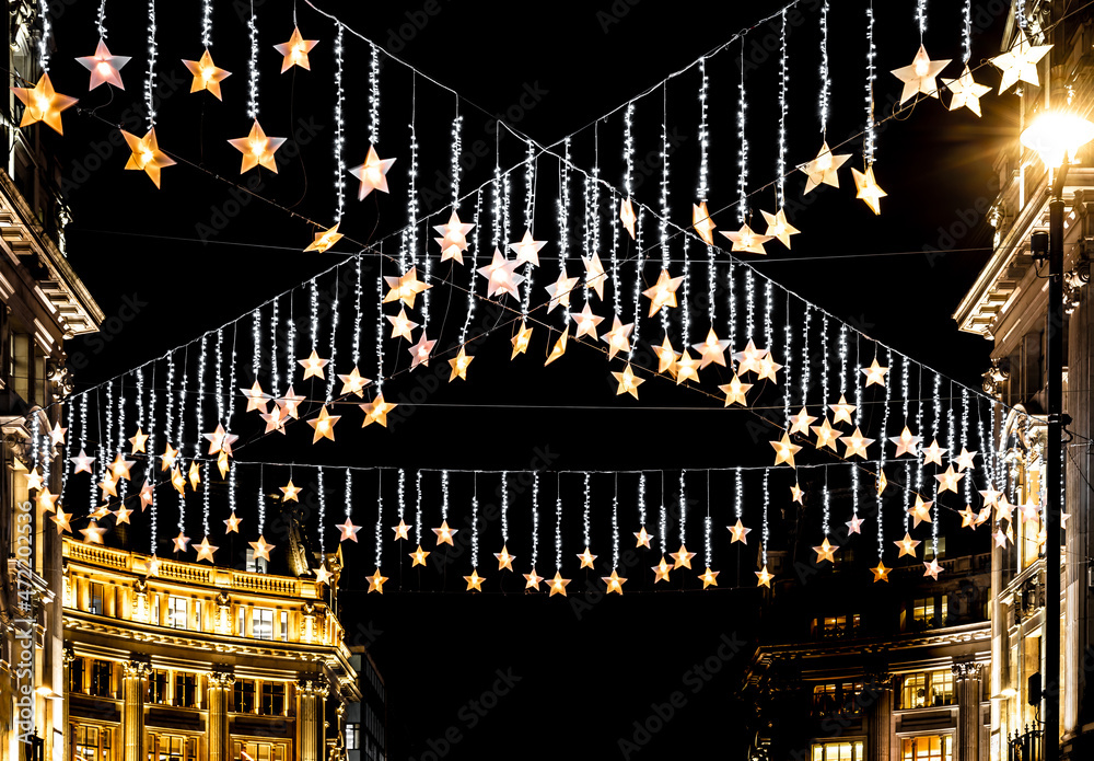 Canvas Prints dramatic view of the oxford street in london at christmas time