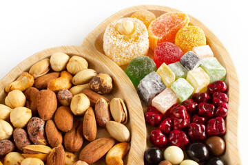 Mixed nuts, Turkish delight and candies