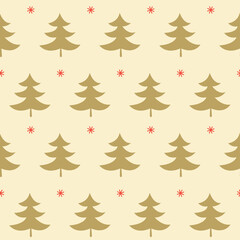 Seamless pattern with decorative Christmas trees
