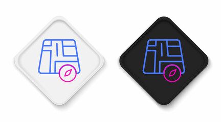 Line Map pointer with taxi car icon isolated on white background. Location symbol. Colorful outline concept. Vector