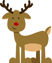 christmas reindeer with red nose