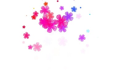 Plakat Light Multicolor vector doodle template with flowers.