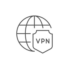 Global VPN line outline icon