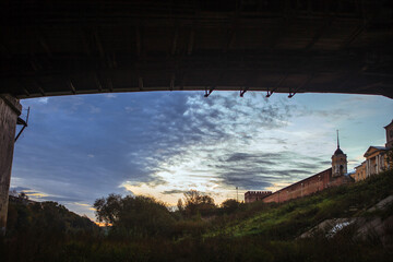 View of the fortress wall, under the bridge