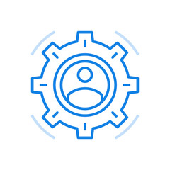 Optimization business specialists icon vector marketing gear for improving performance