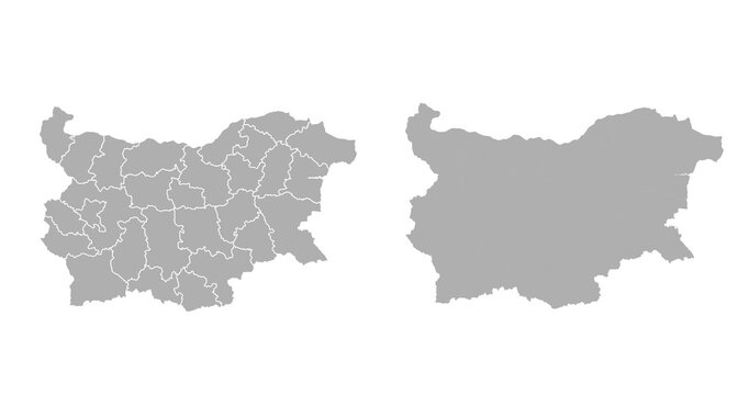 Bulgaria grey map on white background