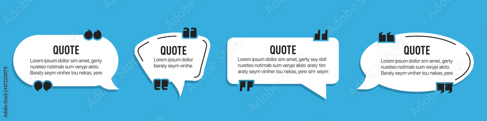 Poster quote text speech bubble collection in a flat design