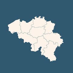 Fototapeta premium Belgium map in blue isolated on a white background