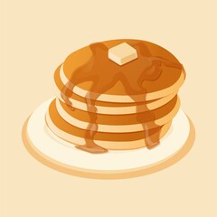 Pancakes on the plate.
