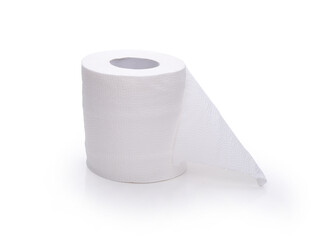 Toilet paper isolated on white background.