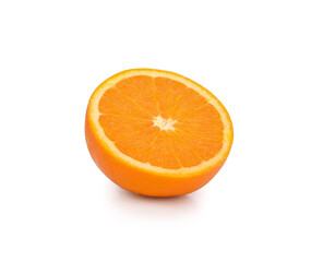 Half of orange isolated on white background.