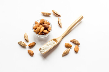 Almond flour in bowl - gluten free nuts flour for baking