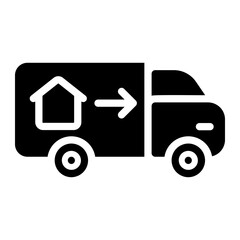 moving truck glyph icon