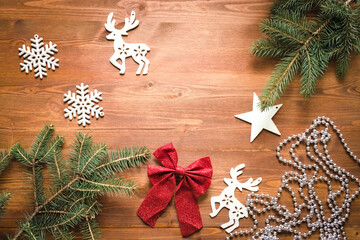 background christmas on wood new year