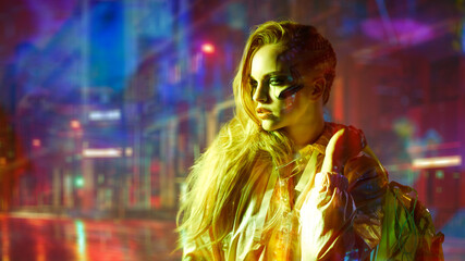 Obraz premium fashionable futuristic girl