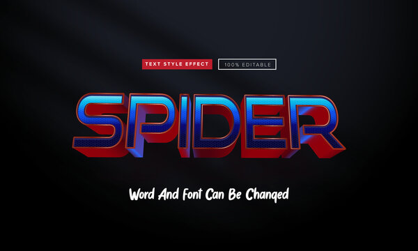 Blue Red Spider Text Effect editable