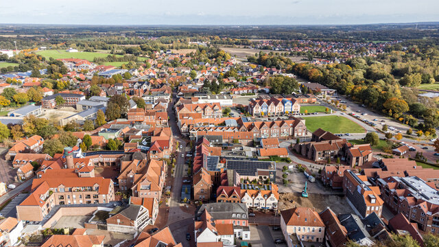 Drohnenaufnahme Hasel&uuml;nne Innenstadt Aerial 