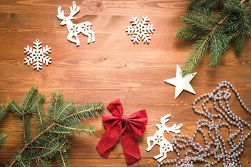 background christmas on wood new year