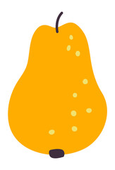 Ripe pear. Juicy yellow fruit. Cute hand drawn icon