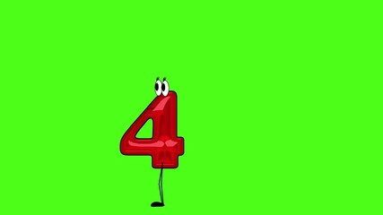 Forty four years old, Cheerful numbers, 2D-Animation, Birthday, chroma key