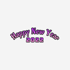 Happy new year vector text isolated on white