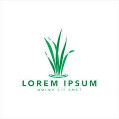 grass vector logo design template

