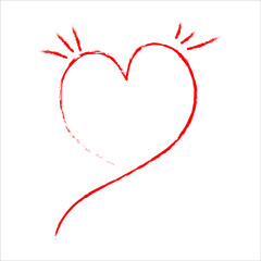 Brush Stroke Red Heart Vector illustration 