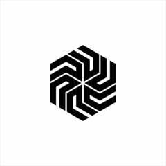 minimalist and simple hexagon logo vector
