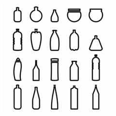 set bottle icon on white background

