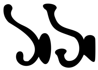 Hooks for clothes in the hallway. Vector image.