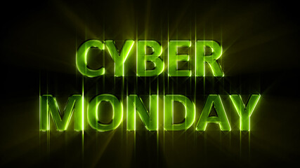 bright shining text for cyber monday give-away, isolated - object 3D rendering