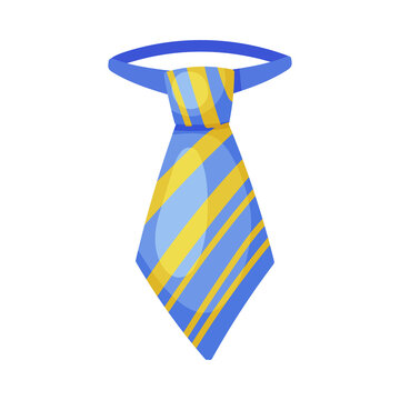 Striped Blue Tie as Party Birthday Photo Booth Prop Vector Illustration