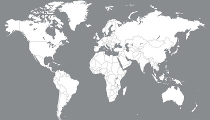 World map. Silhouette map.
