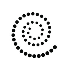 Black Dotted Spiral Isolated Vector