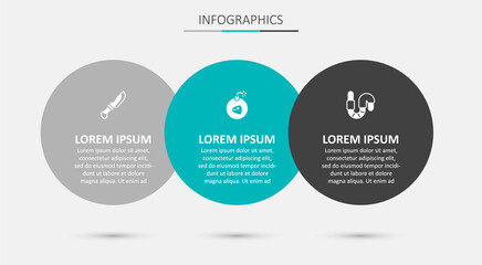 Set Bomb, Knife and Worm. Business infographic template. Vector