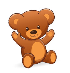 classic cute cuddly fuzzy brown teddy bear
