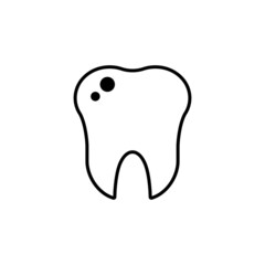 Sick tooth line icon