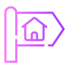 Obraz premium rent house gradient icon