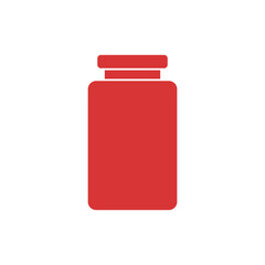 Jar vector icon. Red symbol