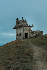 View of the old ruined building that was a lighthouse