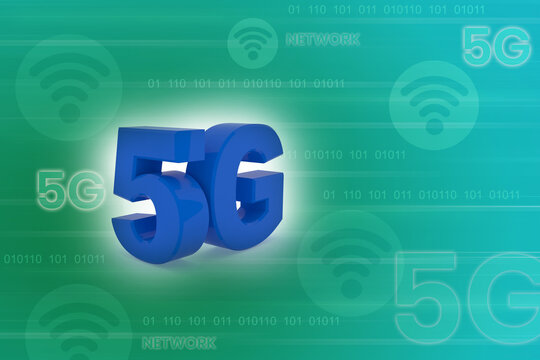 3d illustration 5g network text technology concept
