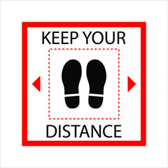Keep Your Distance COVID Prevention Illustration Isolated Vector